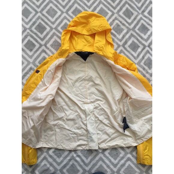 Vtg Y2K Tommy Girl Hilfiger Yellow Jacket Windbreaker Star Bell Sleeves L - Picture 8 of 11